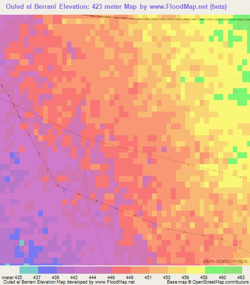 Ouled el Berrani,Algeria Elevation Map