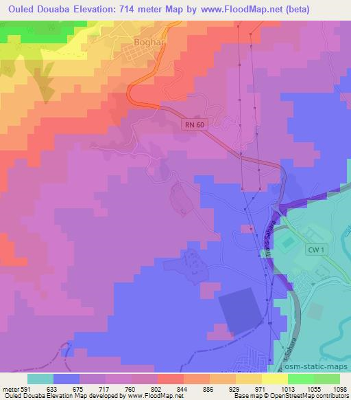 Ouled Douaba,Algeria Elevation Map