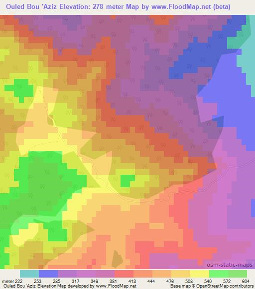 Ouled Bou 'Aziz,Algeria Elevation Map