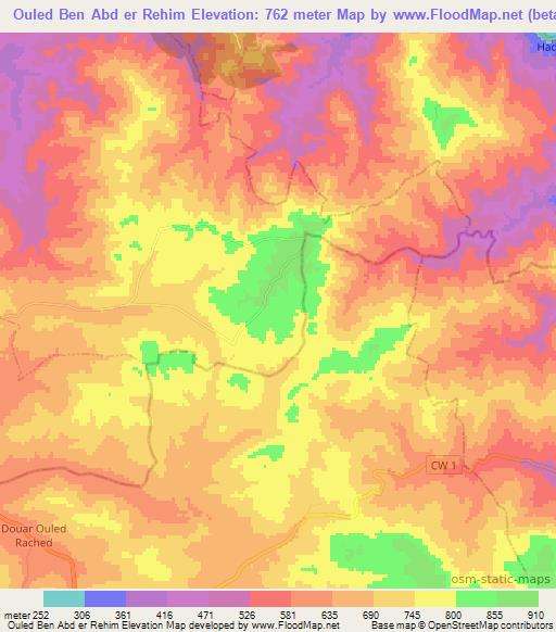 Ouled Ben Abd er Rehim,Algeria Elevation Map