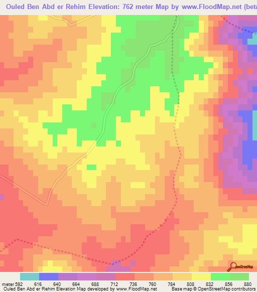 Ouled Ben Abd er Rehim,Algeria Elevation Map
