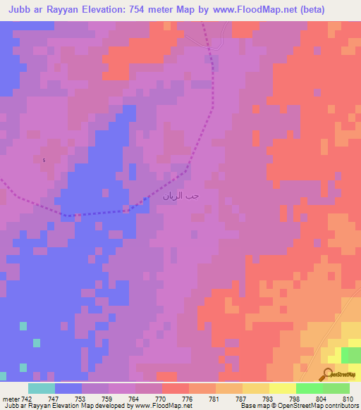 Jubb ar Rayyan,Syria Elevation Map