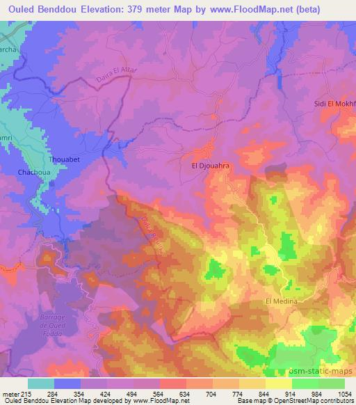 Ouled Benddou,Algeria Elevation Map