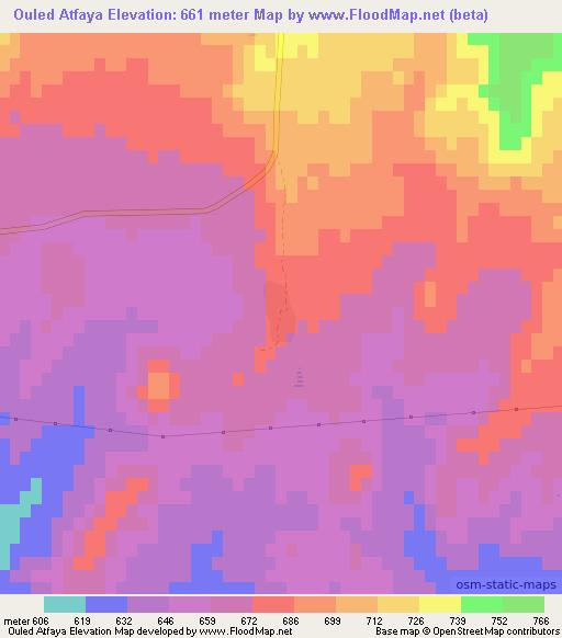 Ouled Atfaya,Algeria Elevation Map