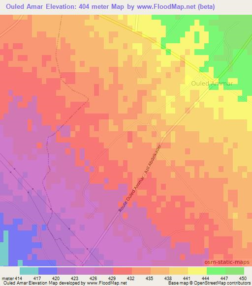 Ouled Amar,Algeria Elevation Map