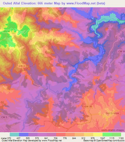 Ouled Allal,Algeria Elevation Map