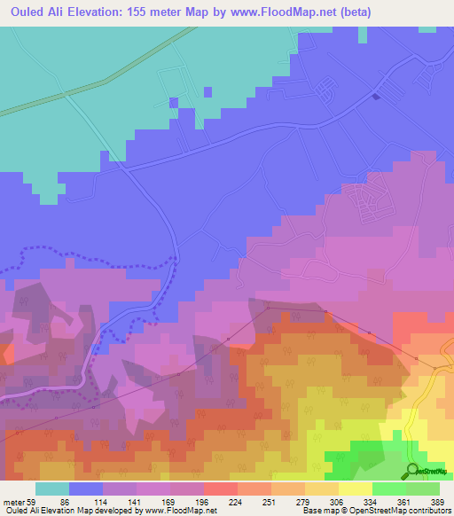 Ouled Ali,Algeria Elevation Map