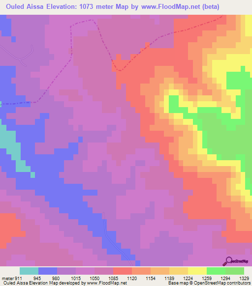 Ouled Aissa,Algeria Elevation Map