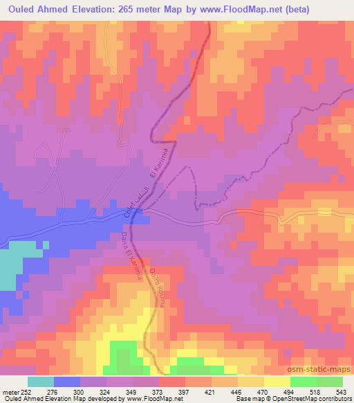Ouled Ahmed,Algeria Elevation Map