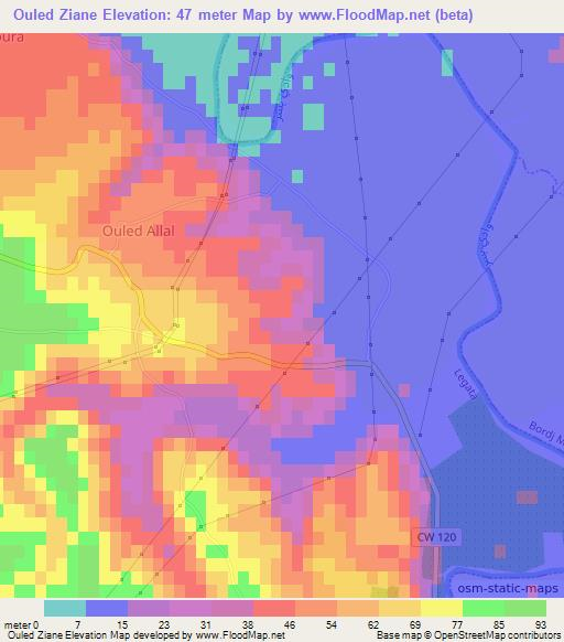 Ouled Ziane,Algeria Elevation Map