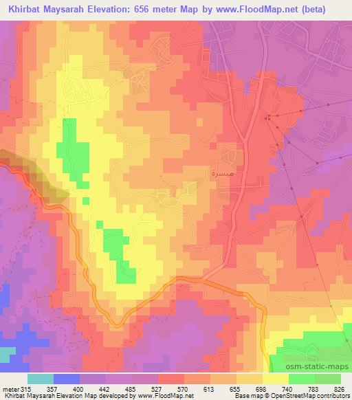 Khirbat Maysarah,Jordan Elevation Map
