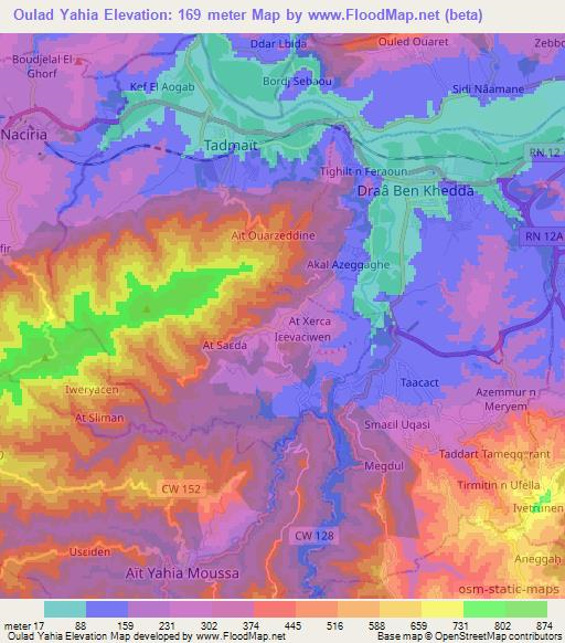 Oulad Yahia,Algeria Elevation Map