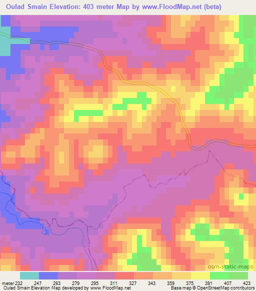 Oulad Smain,Algeria Elevation Map