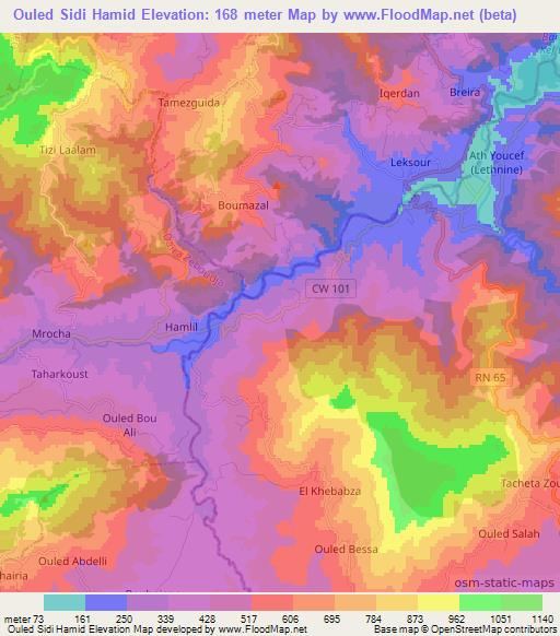 Ouled Sidi Hamid,Algeria Elevation Map