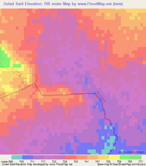 Oulad Said,Algeria Elevation Map
