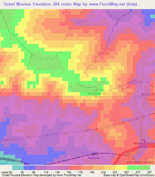Oulad Moussa,Algeria Elevation Map