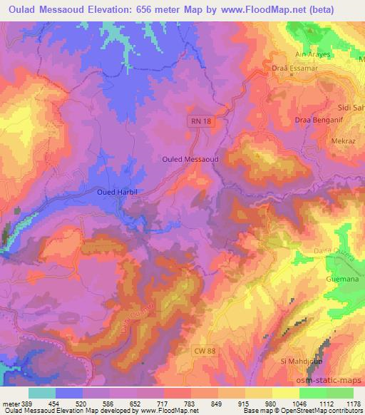 Oulad Messaoud,Algeria Elevation Map