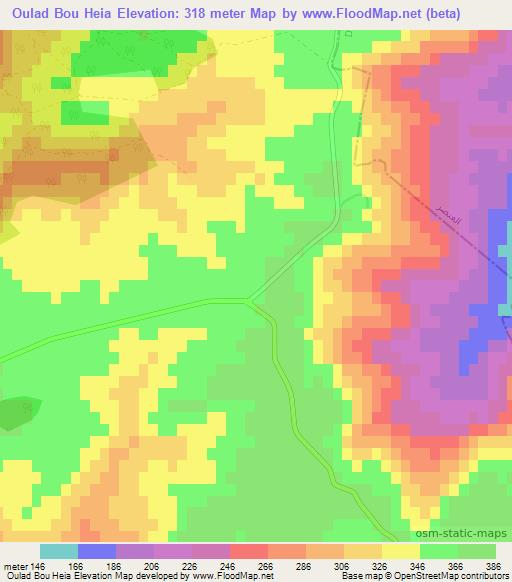 Oulad Bou Heia,Algeria Elevation Map