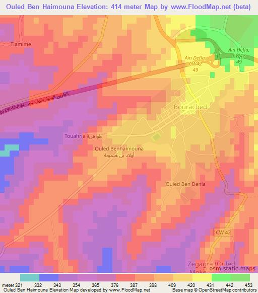 Ouled Ben Haimouna,Algeria Elevation Map