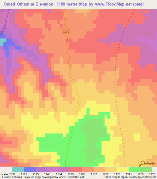 Ouled Othamna,Algeria Elevation Map