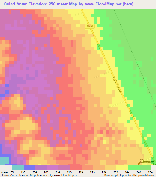 Oulad Antar,Algeria Elevation Map