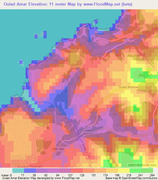 Oulad Amar,Algeria Elevation Map