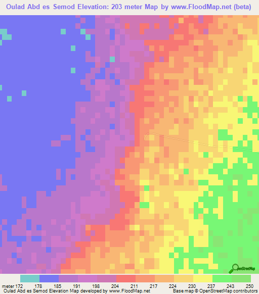Oulad Abd es Semod,Algeria Elevation Map