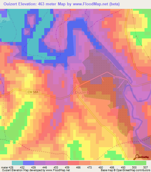 Ouizert,Algeria Elevation Map