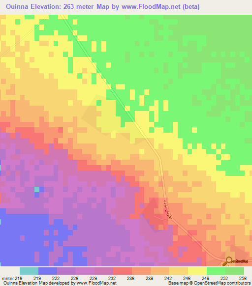 Ouinna,Algeria Elevation Map