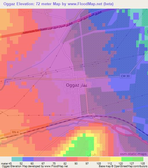 Oggaz,Algeria Elevation Map