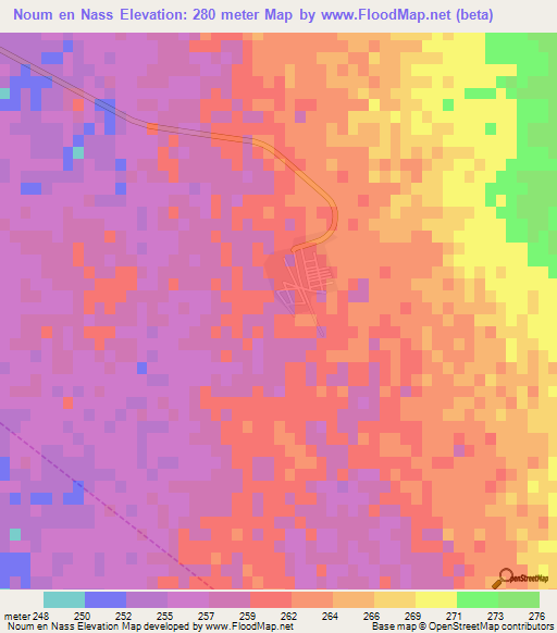 Noum en Nass,Algeria Elevation Map