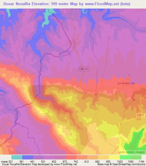 Douar Nouaflia,Algeria Elevation Map