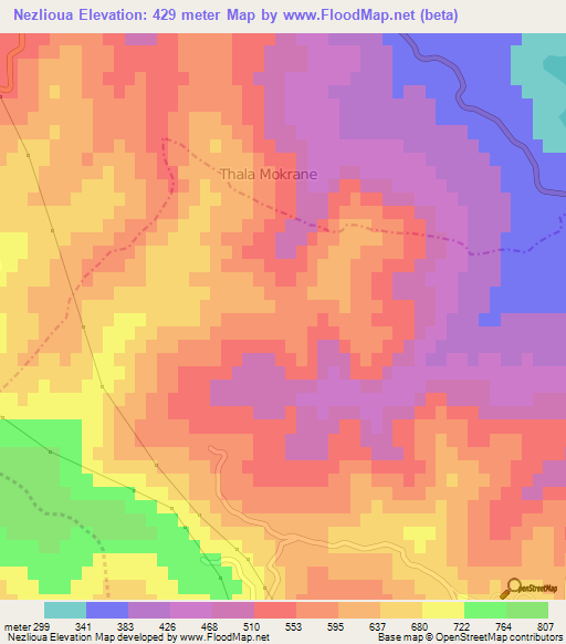 Nezlioua,Algeria Elevation Map