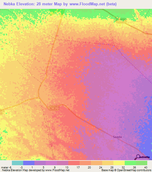 Nebka,Algeria Elevation Map