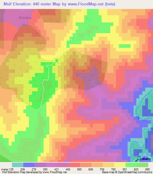 Msif,Algeria Elevation Map