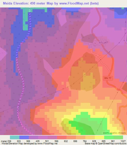 Msida,Algeria Elevation Map