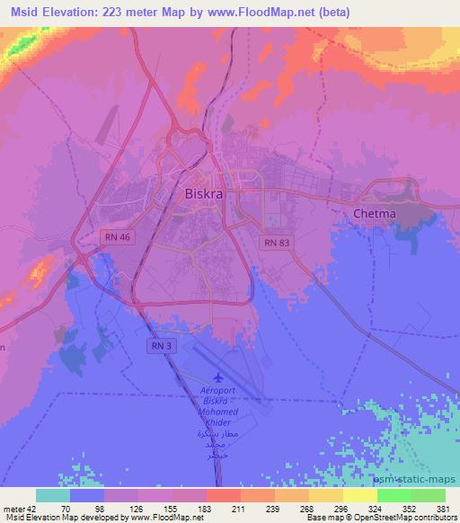Msid,Algeria Elevation Map