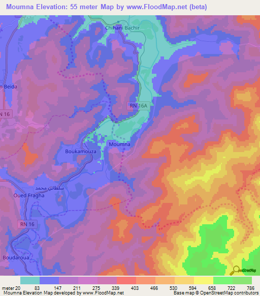 Moumna,Algeria Elevation Map
