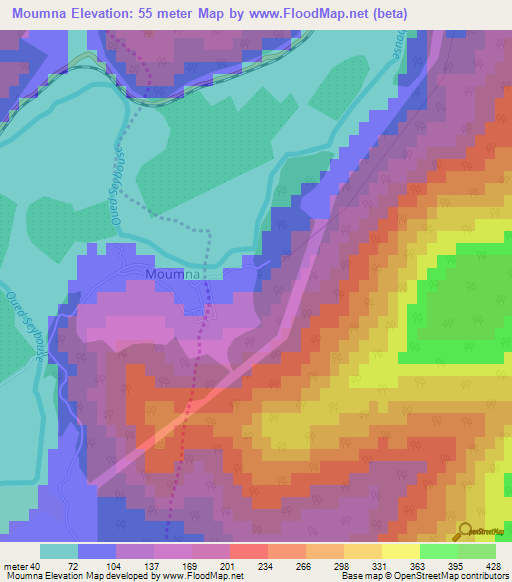 Moumna,Algeria Elevation Map
