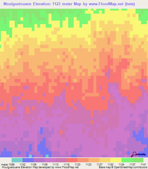 Moulguelouane,Algeria Elevation Map
