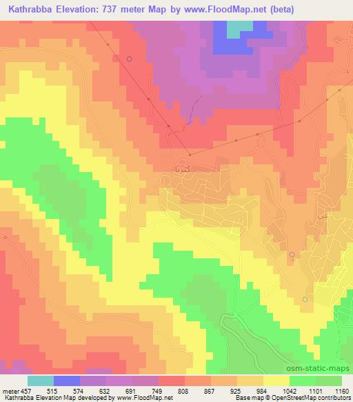 Kathrabba,Jordan Elevation Map