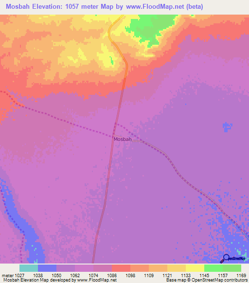 Mosbah,Algeria Elevation Map