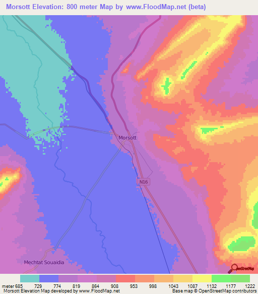 Morsott,Algeria Elevation Map