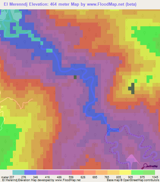 El Merenndj,Algeria Elevation Map