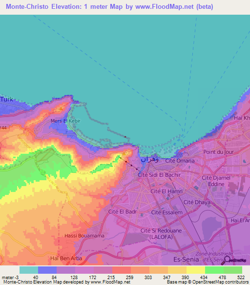 Monte-Christo,Algeria Elevation Map