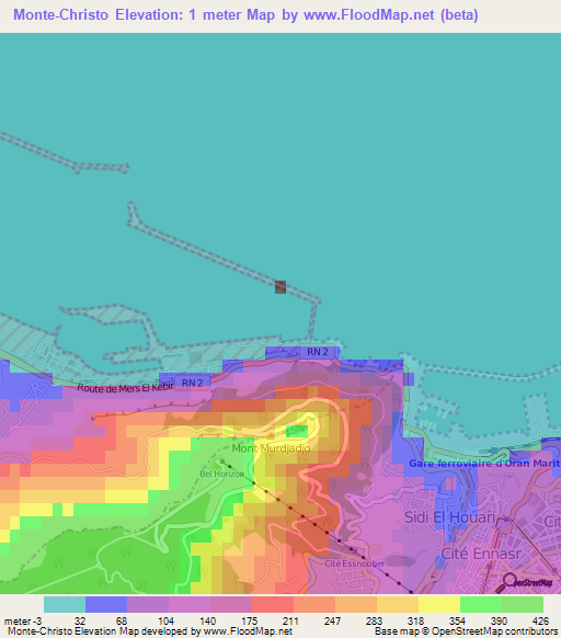 Monte-Christo,Algeria Elevation Map