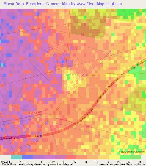 Mocta Douz,Algeria Elevation Map