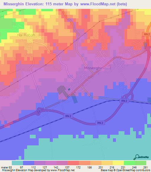 Misserghin,Algeria Elevation Map