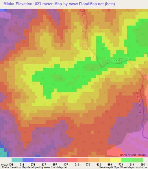 Miaha,Algeria Elevation Map