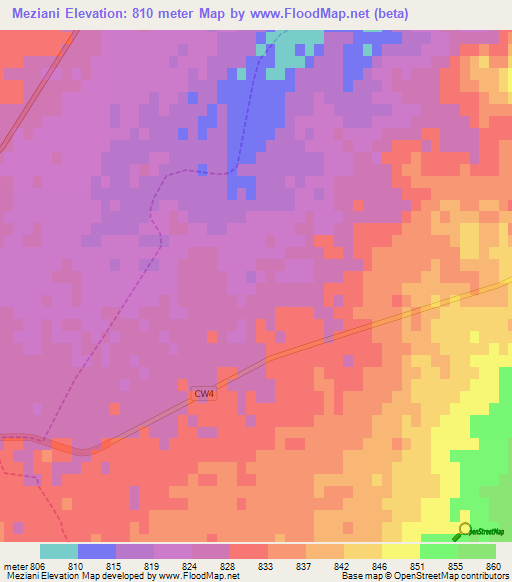Meziani,Algeria Elevation Map